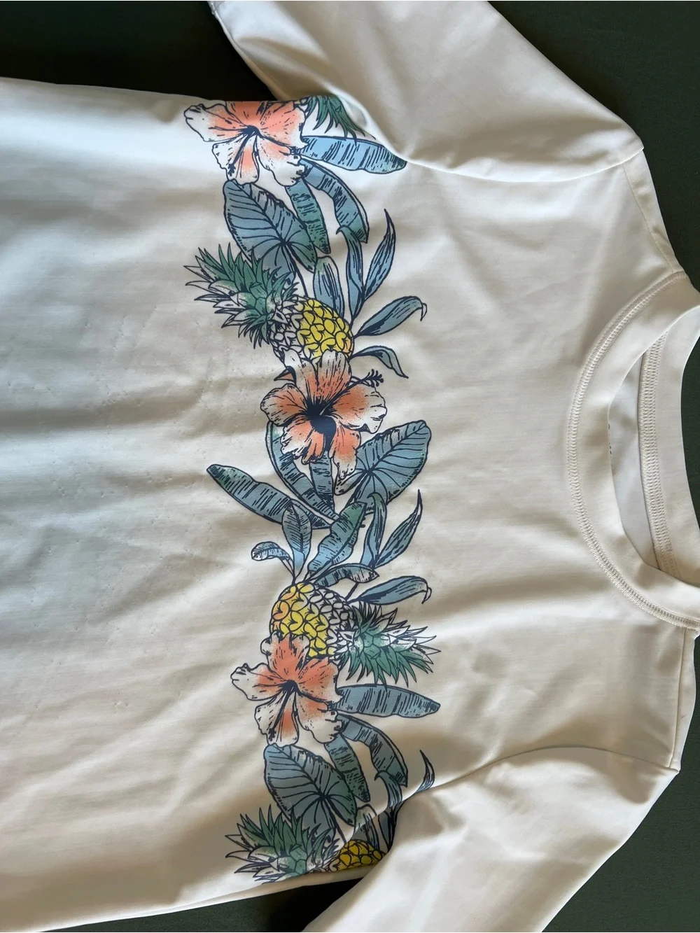 Boys OshKosh B'gosh White Short-Sleeve Tee with Tropical Floral Band Size 8